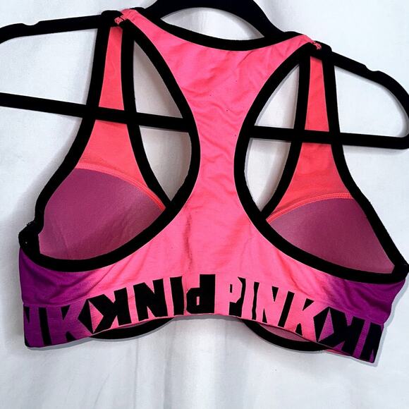 Victoria Secret Womens Size 36DD Pink Purple Front Closure Razor Back Padded Bra - Picture 4 of 5